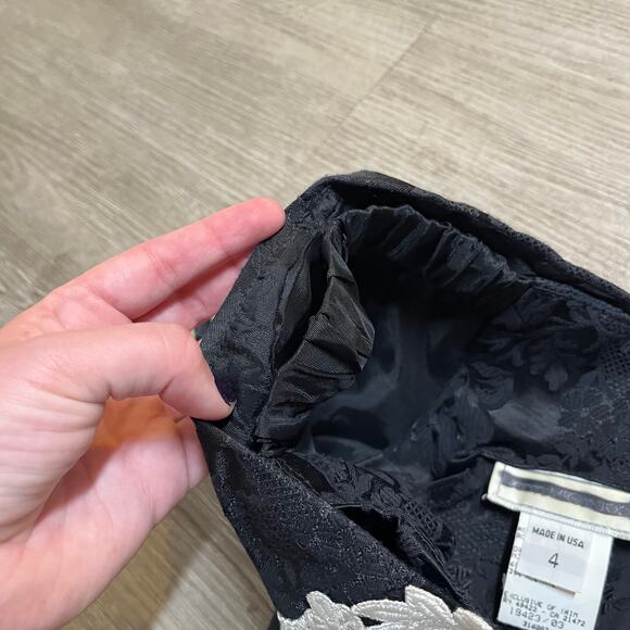 Vintage 90's Scott McClintock Formal Event Dress $ Black White Lace Edwardian - Picture 11 of 12